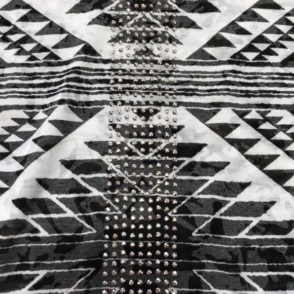 INC Cold Shoulder Aztec Print Rhinestone Tee - Picture 5 of 10